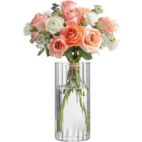 Vase en verre cylindrique, vase de pièce maîtresse, vase creux, bougeoir flottant ouragan, vase de décoration de mariage, décoration