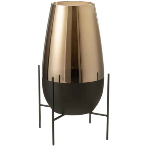 Vase en Verre Design "Milan" 48cm Or & Noir
