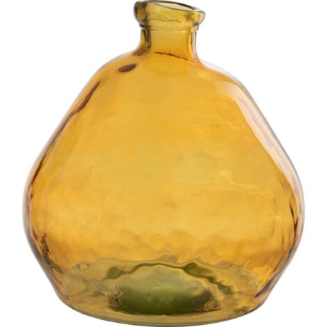 Vase en verre ocre jaune élégant pour une touche chaleureuse - Ocre jaune translucide