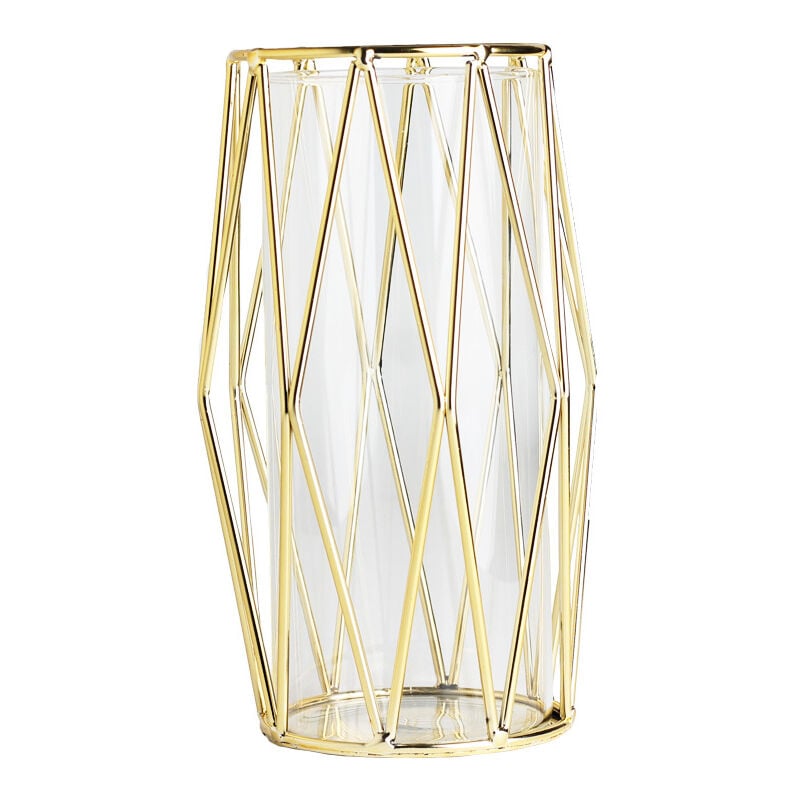 Vase en verre plaqué fer