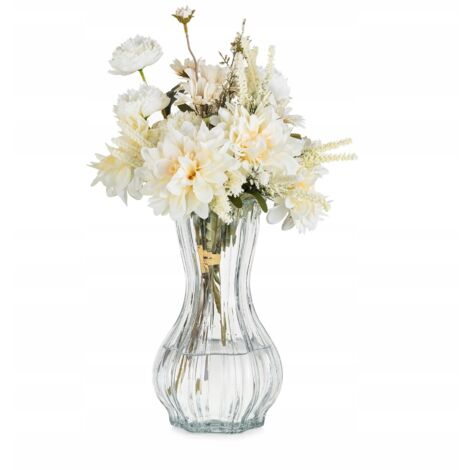 VASE EN VERRE pour fleurs, transparent, haut, 26 cm, décoratif
