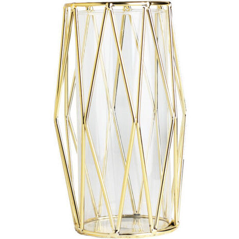 Vase en verre recouvert de fer