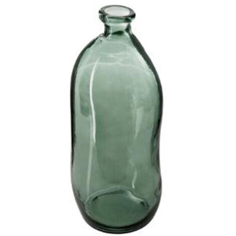 Vase en Verre Recyclé "Bouteille" 51cm Kaki