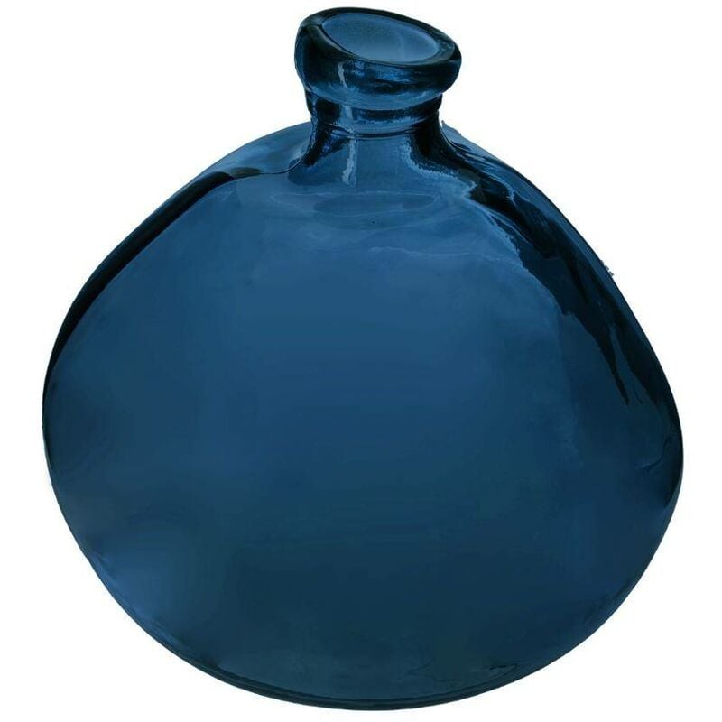 Vase rond Uly en verre recyclé bleu orage D23cm Atmosphera créateur d'intérieur