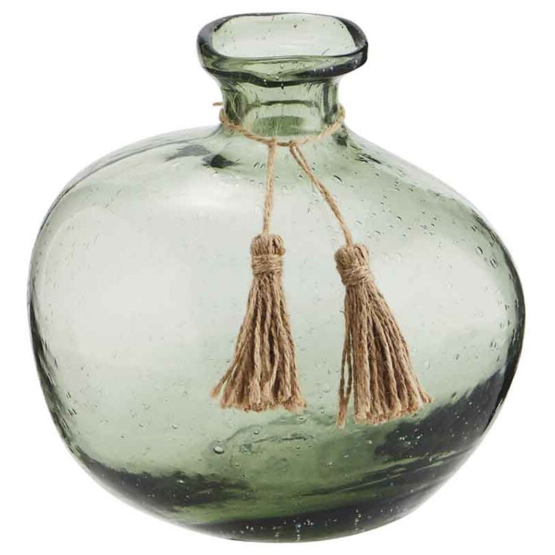 Madam Stoltz - Vase en verre recyclé forme organique vert