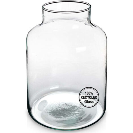 Vase en verre recyclé transparent pour fleurs 14x20 cm