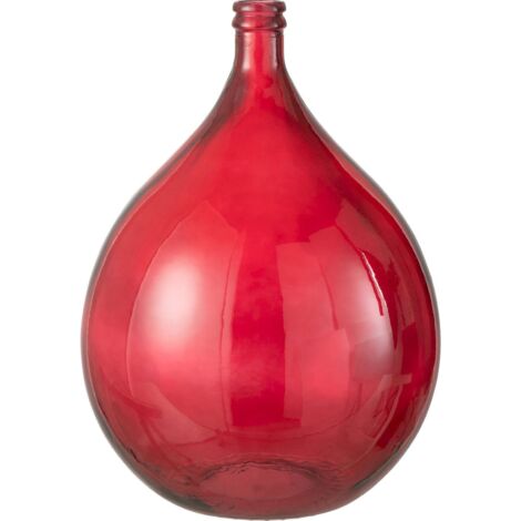 Vase en verre rouge élégant pour décoration intérieure raffinée - Rouge intense translucide