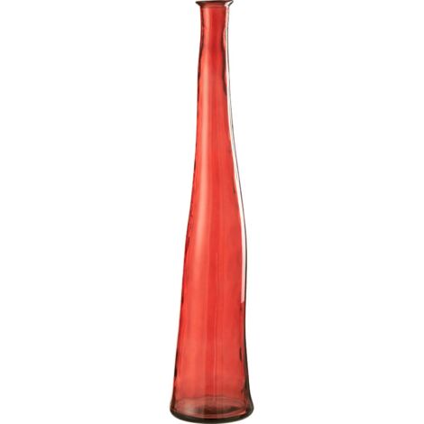 Vase en verre rouge raffiné pour une touche décorative élégante - Rouge intense translucide