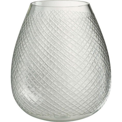 Vase en verre transparent effet carreaux élégant et lumineux - Verre transparent effet carreaux