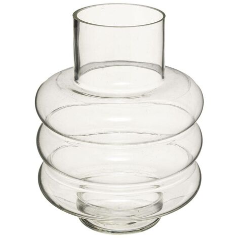 Vase avec guirlande 40 micro LED en verre H14cm blanc chaud piles fil  argenté