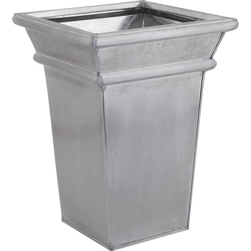 Vase en zinc brossé 28 x 28 x 38 cm