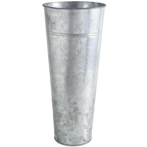 Vase en Zinc Lourd XL - Élégant et Robuste avec des dimensions Impressionnantes ø 23-15,5 h 40