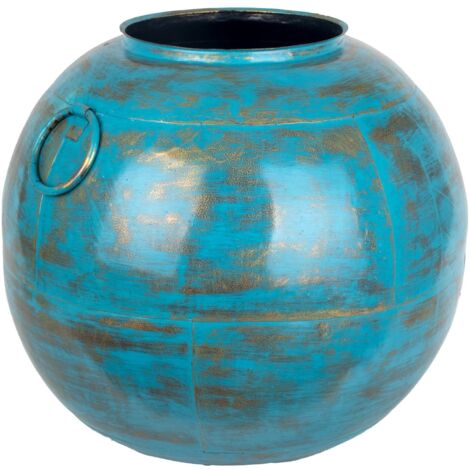 Vase ethnique bleu décoratif pour la maison et le bureau au design unique et élégant