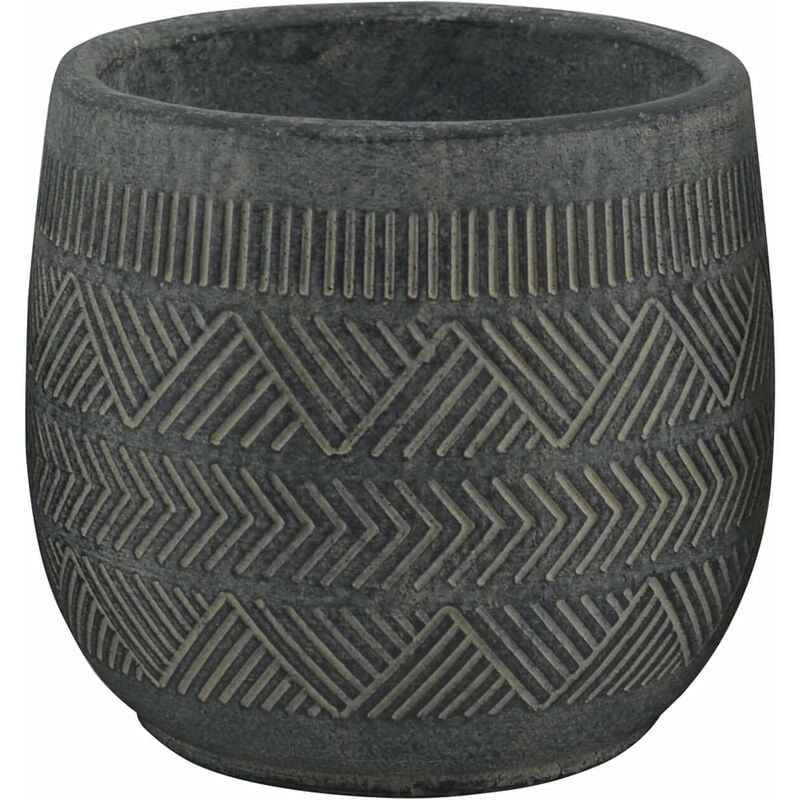 Gardeness - Vase extérieure ronde Fibre jardin fibre anthracite 16x16x14 cm Elleboro