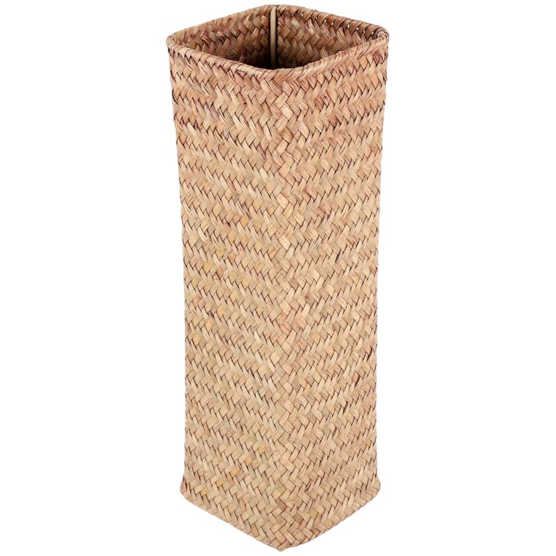 Tlily – Vase en rotin tissé bambou 30 cm – Décoration intérieure marron – Panier multifonctionnel pour fleurs et fruits