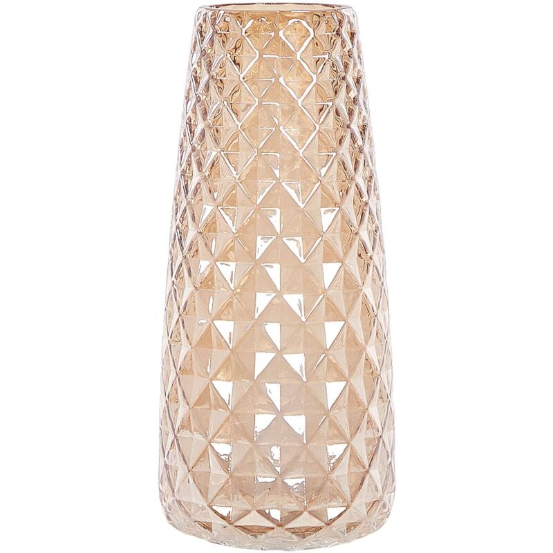 Beliani - Vase en Verre Décoratif Moderne à Fleurs Orange 23 cm sur Table Accessoire Pacheia