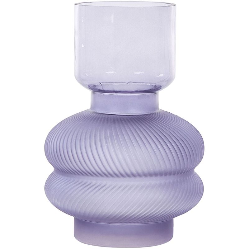 Beliani - Vase en Verre Décoratif Moderne à Fleurs Violet 24 cm pour Table Accessoire Rodia