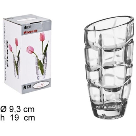 Vase Flore 19cm Diamètre 9.3 Verre Cristal Clair Porte Fleurs