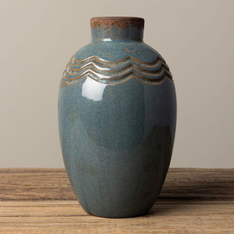 Vase gris bleu Grâce 15x9cm