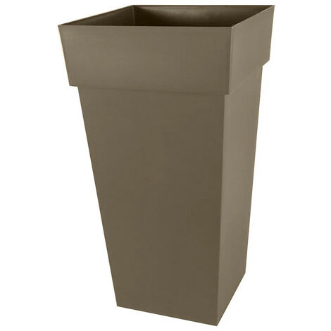 EDA Pot de fleurs XXL Toscane - Carré - 43,3 x 43,3 x H 80 cm - 98 L - Rouge rubis