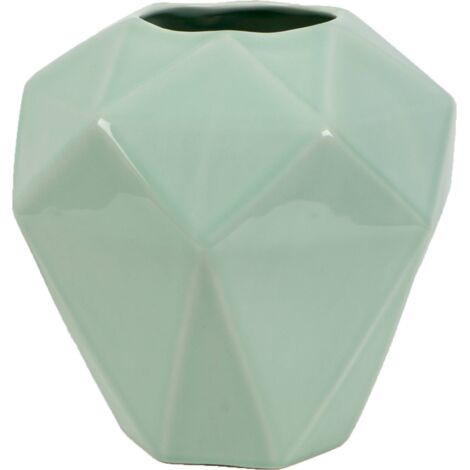 Vase hexagonal céramique turquoise design élégant maison - turquoise pastel