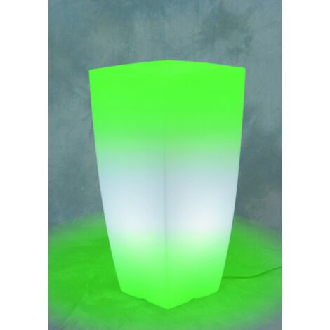 VASE HOME LIGHT WEISS MIT GRÜNEM LICHT GARTENMÖBEL AUSSENBEREICH
