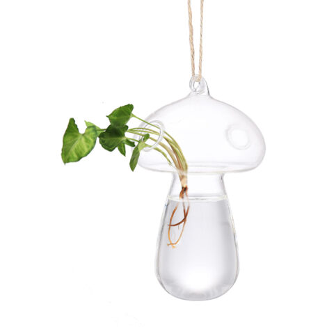 Vase Hydroponic Mushroom Shape Made of Glass With Packaging Included Specifications Diameter 7.5cm Height 13cm Color Transparent Weight 56g Quantity 1