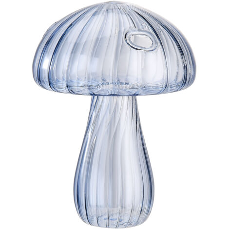 Vase Hydroponics Mushroom Verre Propagation Élégant Design Maison Décor Bleu Verre Conteneur Plantation Aquarelle Verre Glass Hydroponics Container Water Planting Glass
