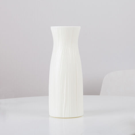 Vase im nordischen Stil, Kreationen aus getrockneten Blumen, dekorative, einfache Vintage-Vase für Arbeitsplatten im Wohnzimmer, Baumform, Weiß, 9 x 23 cm