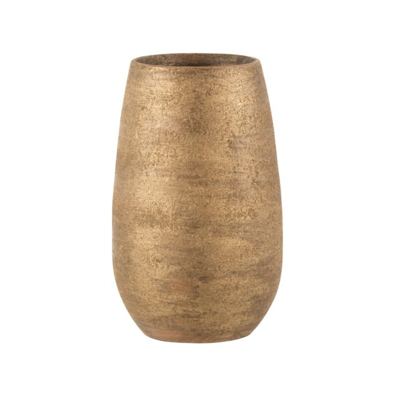 Jolipa - Vase irrégulier rugueux en céramique doré 18x31 cm