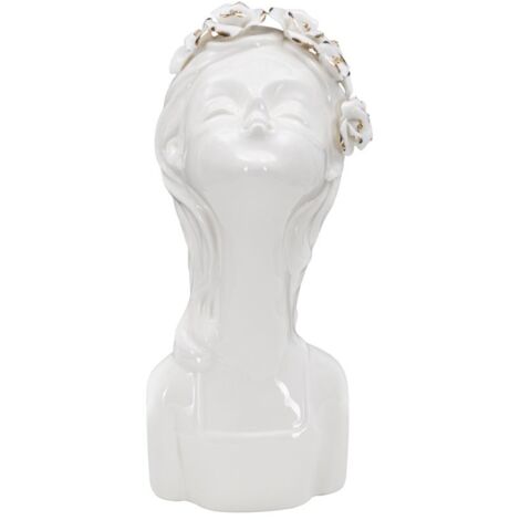 Vase Jeune Dame Roses Cm 10X14X26