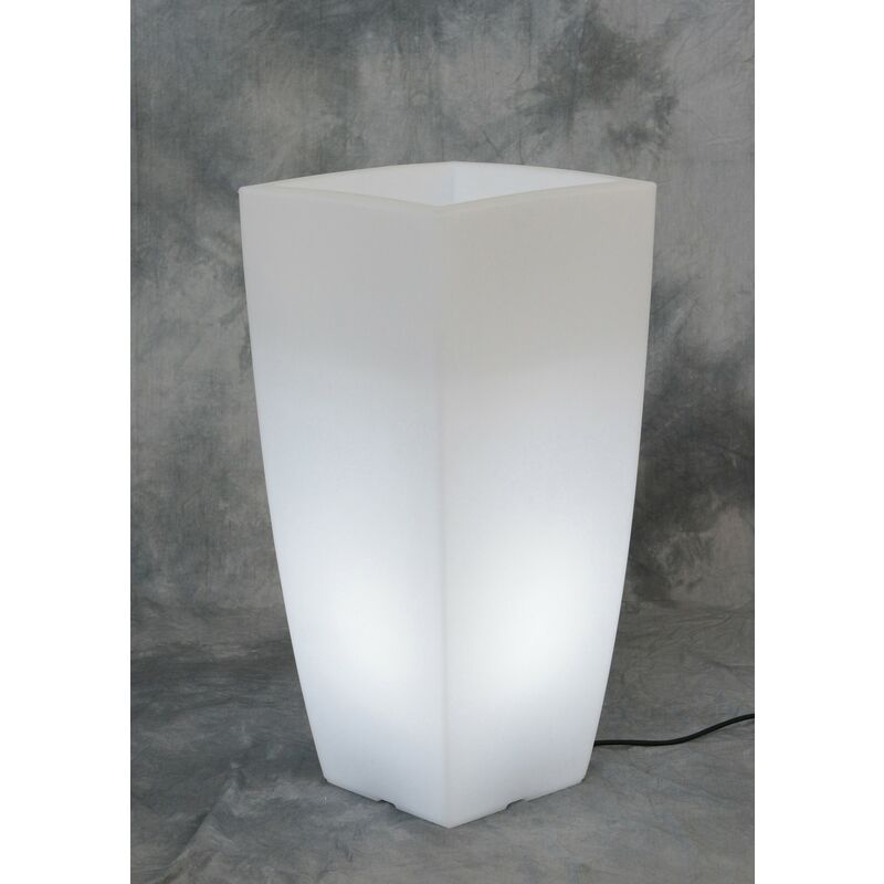 Capaldo - Vase lumineux carré blanc glace 40x40x90h mobilier de jardin intérieur extérieur - i Giardini Del Re