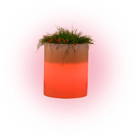 Vase lumineux design moderne Ø40 H50 en polymère résistant avec LED rouge pour intérieur et extérieur - Fabriqué en Italie - Monacis