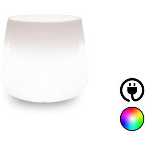 Vase lumineux design moderne Ø53 H55 en polymère résistant avec LED multicolores pour intérieur et extérieur - Fabriqué en Italie - Monacis
