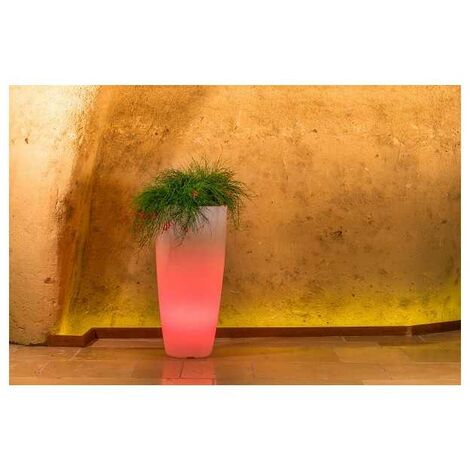 Pot de fleurs led rond lumineux en résine piscine jardin balcon extérieur