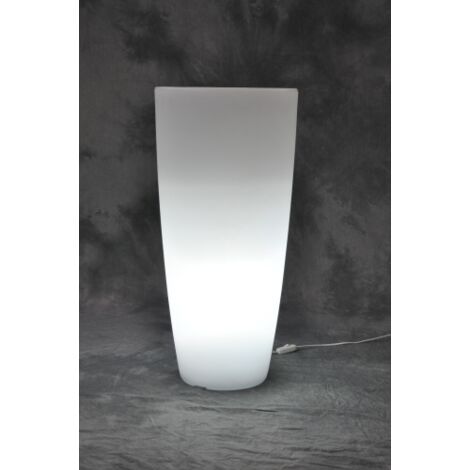 Vase lumineux rond blanc glace 33x70h pour mobilier de jardin intérieur extérieur - I Giardini Del Re