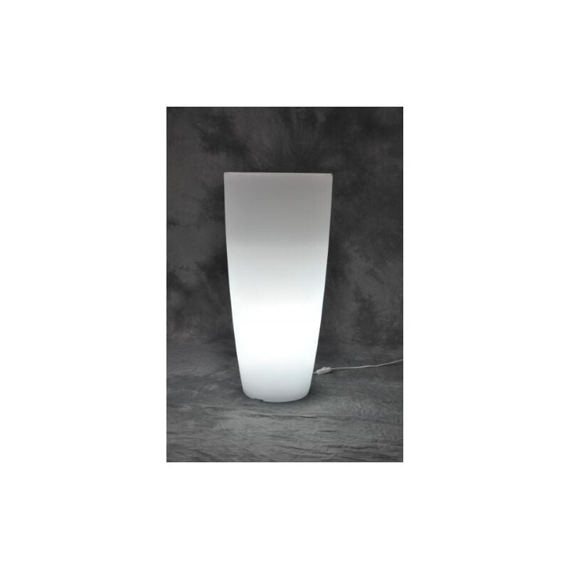 Tuttacasa - Vase lumineux rond Home light en re'sine blanche glace / blanche lumineuse 40x90 cm pour mobilier d'inte'rieur et d'exte'rieur