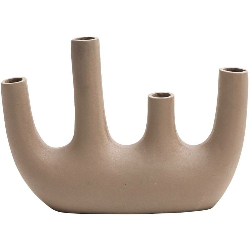 Made In Meubles - Vase marron 4 tiges en aluminium Dahlia