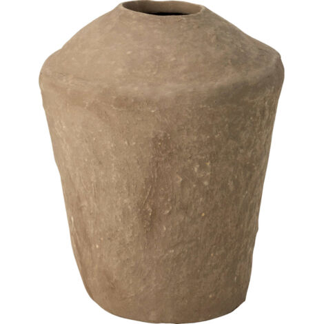 Vase marron en papier mâché style artisanal chic - Marron naturel effet artisanal
