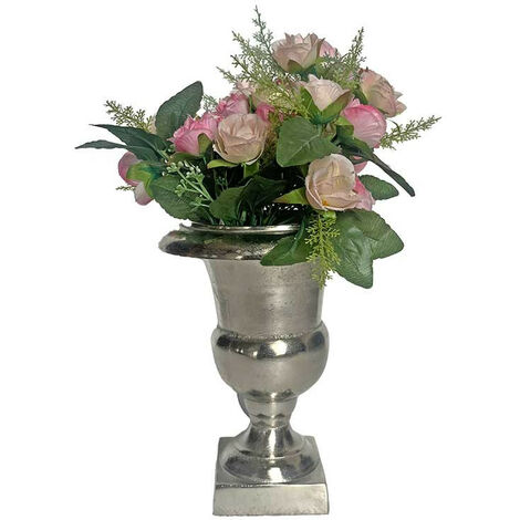 Vase Médicis aluminium argenté 18x18x24cm
