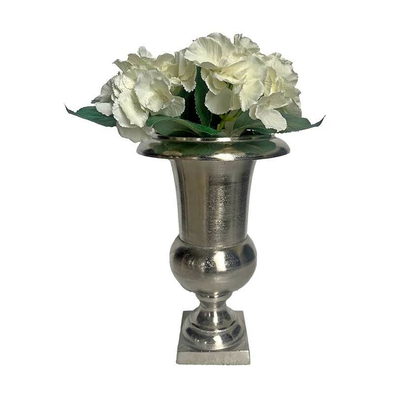 Vase Médicis aluminium argenté 22x22x32cm