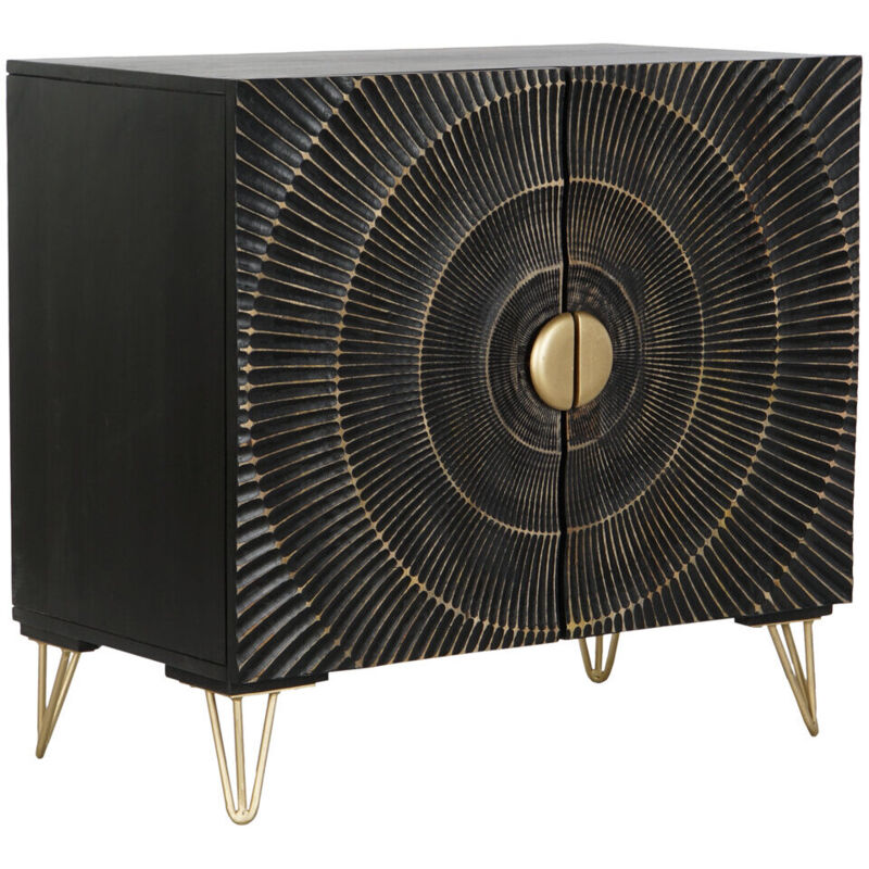 Commode Mangue Métal 81X45X75 Mandala Noir