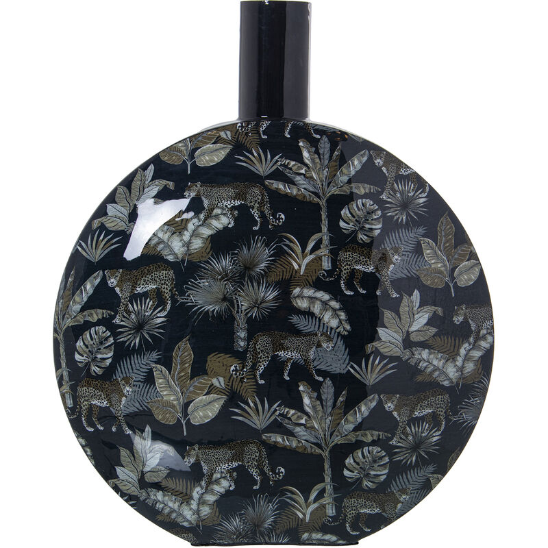 Vase Métal Émaillé Léopards 32X13X40 Cm