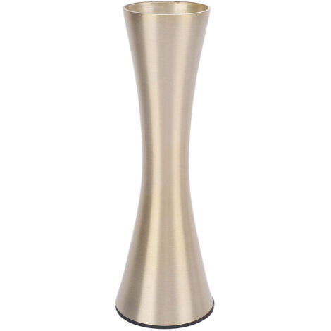Vase Metallique Élégant en Aluminium Doré avec Revêtement Anti-Adhérence pour Décoration de Table de Mariage et Bureau - Taille 17cm, Base 5.3cm
