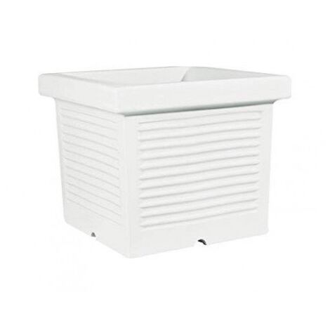 VASE MILLERIGHE CARREE DE 50CM EN RESINE Anthracite - Couleur : Anthracite - Colore: Bianco