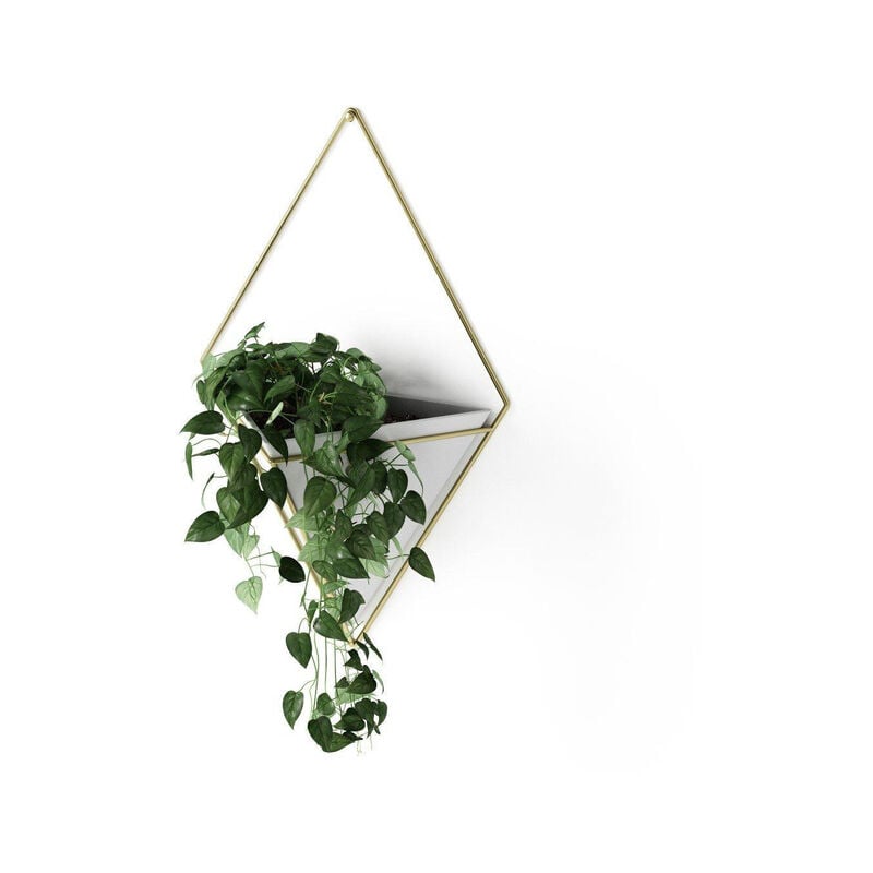 Umbra - Trigg support de plantes 10x22x39cm 1 pièce suspendu céramique blanc/or