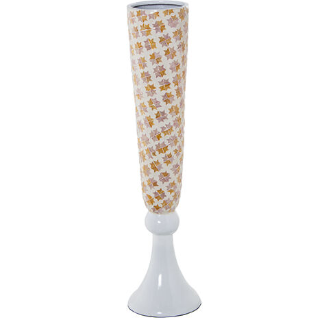 Vase Nacre 91 Cm Pied Résine Blanche °17X91 Cm