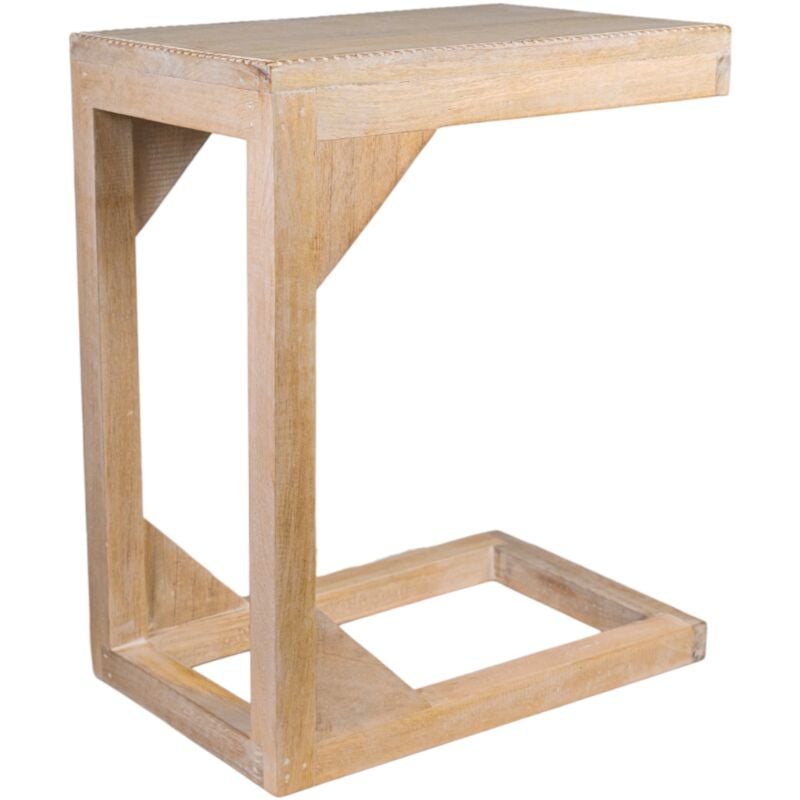 Table en bois de manguier naturel en forme de « c »