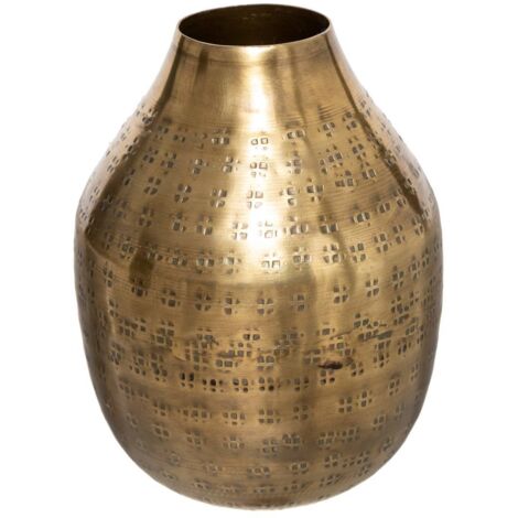Vase Oasis goldfarbenes gehämmertes Metall H15cm - Model 3