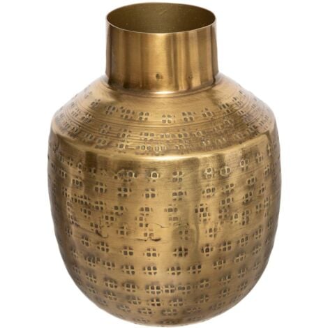 Vase Oasis métal martelé doré H15cm - Atmosphera créateur d'intérieur